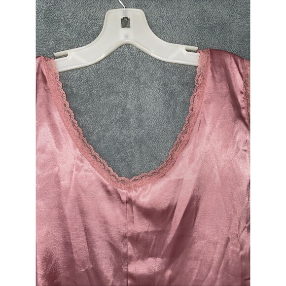 Moa‎ Moa Top Womens 2X Pink Sleeveless V Neck Lace Satiny Y2k Fairy Festival - Picture 10 of 10